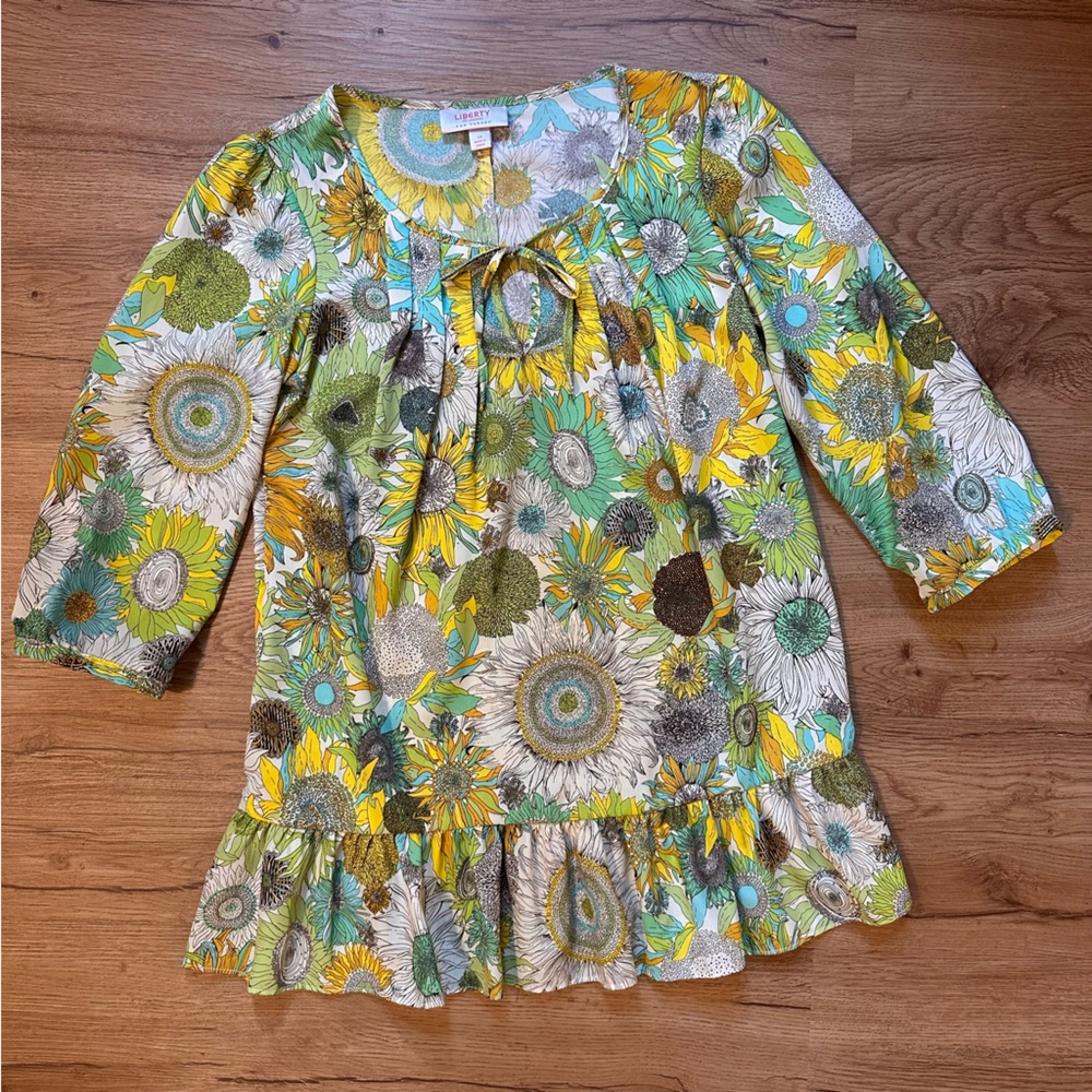 Liberty of London for Target Sunflower Print Peplum Top Size XS